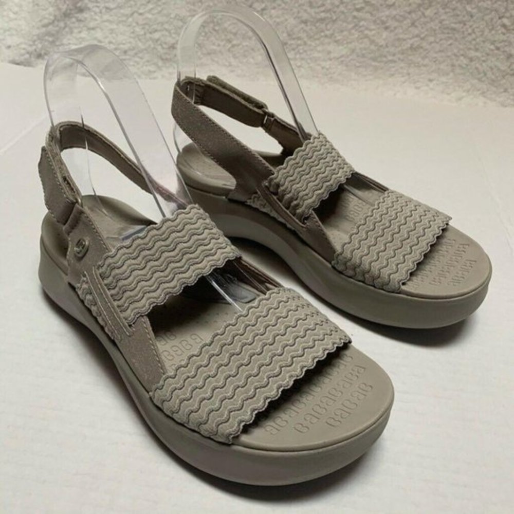 Zees Womens Platform Sandals Gray Low Heel Woven